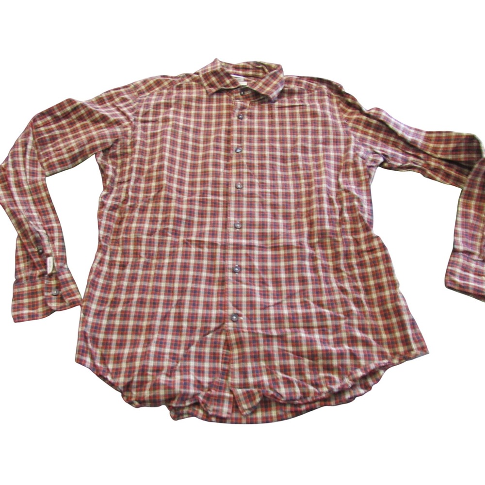 Mastai Ferretti Custom Mens Plaid‎ Button Down Shirt Made in Italy Cotton
